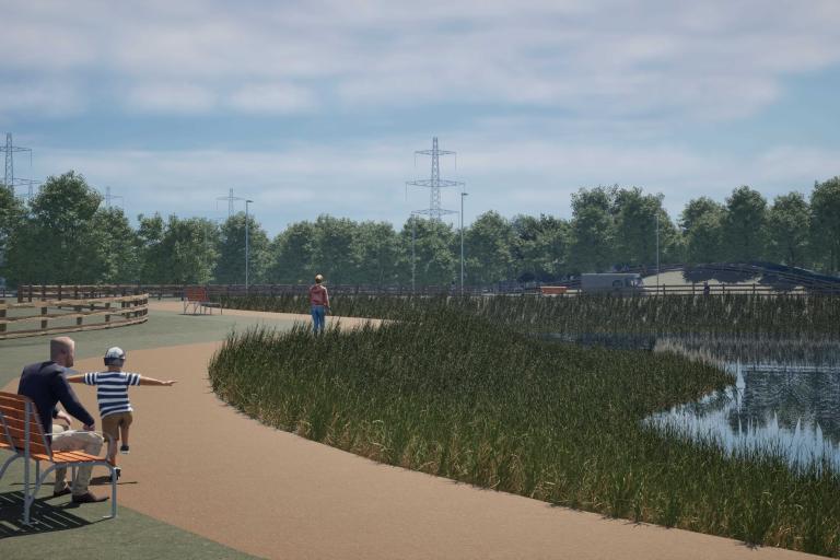 Visual of the finished Carrington Relief Road in Trafford