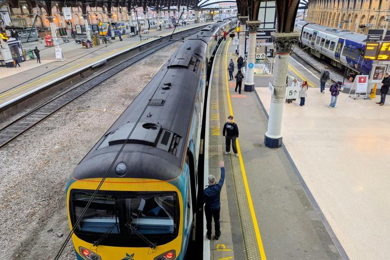 Bustling Scene at York Train Station Platform